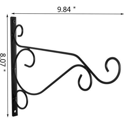 Support Mural Pour Plantes - En Métal - 25 cm - Extérieur Et Intérieur - Pour Paniers Fleurs, Nichoirs, Lanternes Solaire - Lot De 4 (1/5)