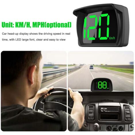 QORVA-Affichage tête haute pour voiture, compteur de vitesse numérique GPS KM/H avec LED, grande police, adaptateur de charge pour camion, SUV, moto
