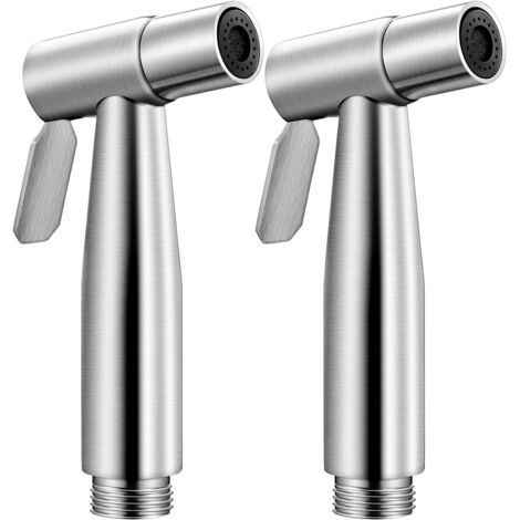 Douchette pour robinetLot de 2 têtes de pulvérisation pour bidet à main en acier inoxydable pour salle de bain et nettoyage de la cuisine et des toilettes (1/5)