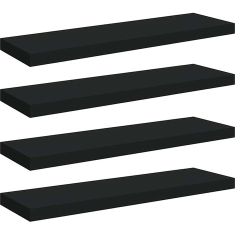 Maison Exclusive - Schweberegale 4 Stk. Schwarz 80x23,5x3,8 cm MD
