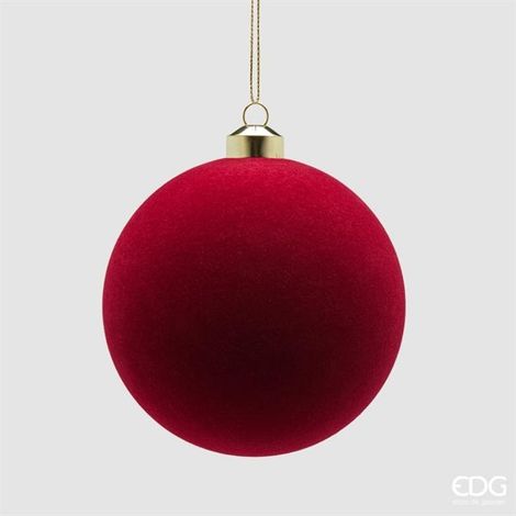 EDG Enzo De Gasperi Palline di Natale in Velluto Burgundy Ø12 cm – Set 4 Pezzi (1/2)