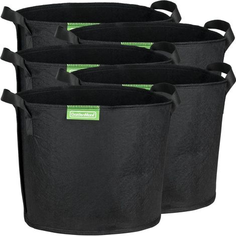 Pflanzsäcke – 5er-Pack – Vliesstoff – 5 l – durchlässig – Gartenbedarf (1/5)