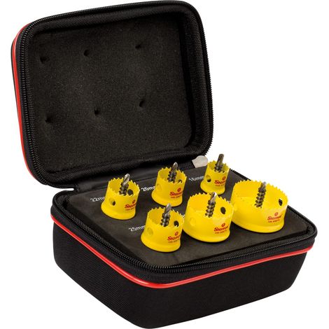 Starrett KCS06001 6-Piece Bi-Metal Cordless Smooth Cut Holesaw Kit for General Purpose Drilling