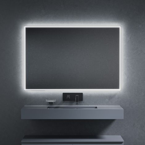 Inda - LED-Spiegel Pirano+ 120x80cm satiniertes Licht und dimmbare Intensität