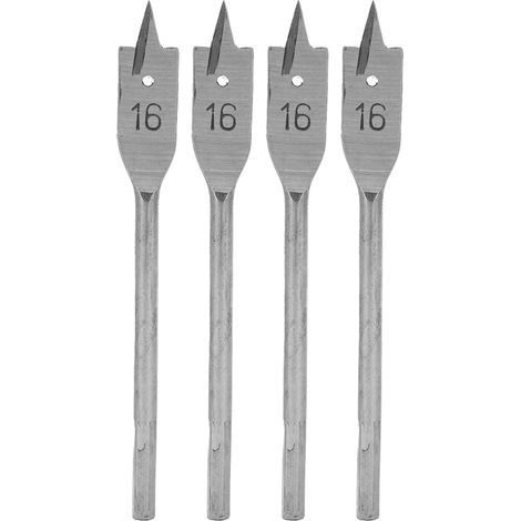 Set of 4 high carbon steel flat wood drill bits, 16 mm, for DIY projects. (1/5)