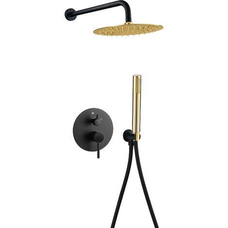 LLAVISAN L157604 OSLO Grifo Monomando Empotrada Pared Negro Mate Oro - ref: L157604 (1/5)