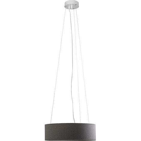 Vivien Lampada a Sospensione Bianca, Paralume Cilindrico Antracite, E27, IP20, 48cm - Rossini Group - Design Minimal ed Elegante (1/5)