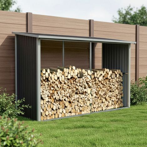 Abri buches 3.6 m2 acier galvanisé anthracite 6 steres (1/5)