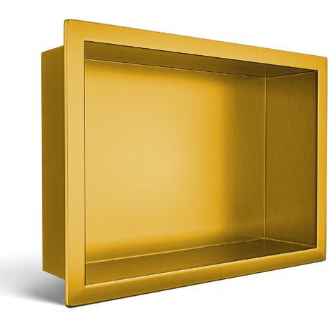 Wall-BOX ONE Gold Mensola a incasso in acciaio inox color oro 30x20x10 cm (1/4)