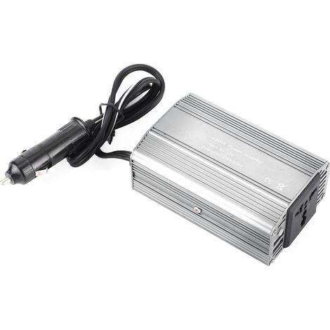 Convertisseur de tension 400 W pour voiture, 12 V CC vers 220 V CA, double port de charge USB avec voyant lumineux (1/5)