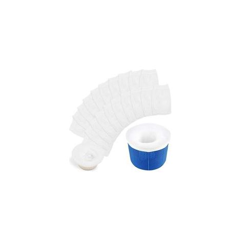 Chaussette Skimmer Piscine, 20Pcs Pool Skimmer Socks Filtre Skimmer Piscine, Prefiltre Skimmer Nylon Élastique, Réutilisable Chaussette Filtre Piscine Protégez La Piscine Propre,Feuilles,Écume (1/4)