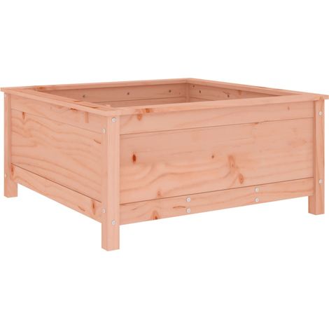 Macetero bancal elevado plantas flores terraza jardín 82,5 x 82,5 x 39 cm madera maciza douglas marrón 020037947 (1/5)