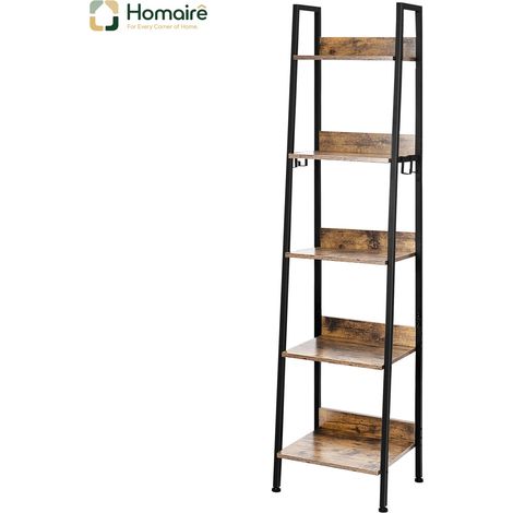 Bibliothèque noir en décor bois et métal de 36 × 36 × 170 cm HOMAIRE (1/5)