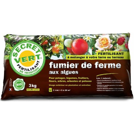 Fumier de ferme UAB - Secret Vert - Sac de 3kg