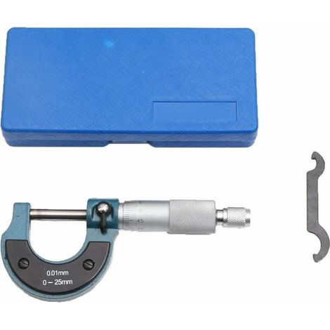 Externer Mikrometer, metrisch, hochpräzises Messwerkzeug für Metallurgie, Maschinenbau und Automobilmechanik, Mikrometer, Mikrometer, Mikrometer, 0–25 mm (1/4)