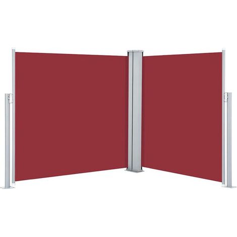 Store latéral rétractable, rouge, 120 x 600 cm (1/2)
