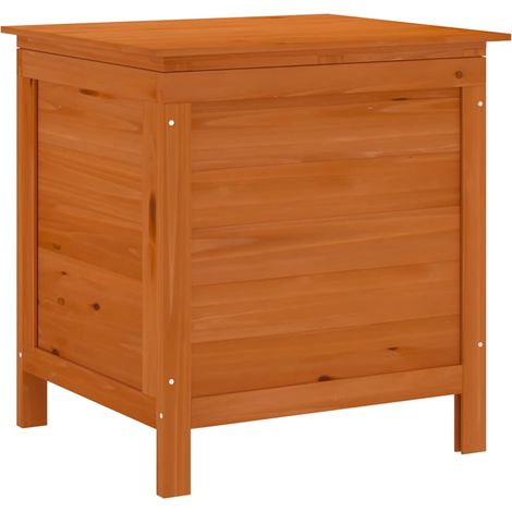 Arcón de jardín madera maciza abeto marrón 50x49x56,5 cm vidaXL