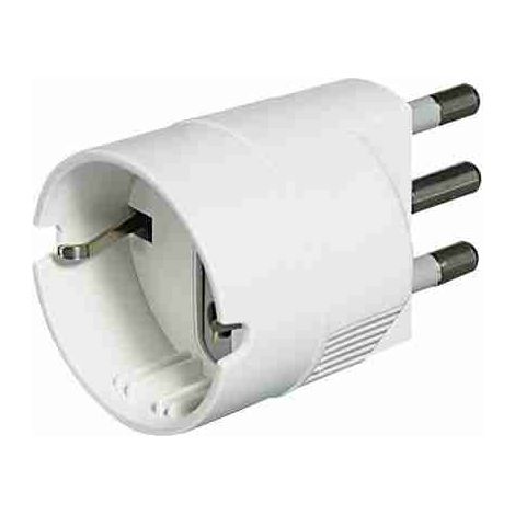 BTIS3624DBOX Esp. Adattatore con spina 2P+T 16A e presa tedesca - bianco