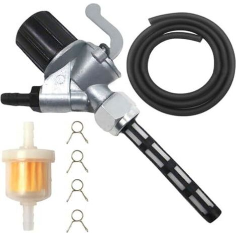 Juego de grifo de gasolina con manguera de combustible de 1 metro Ø 5 mm, grifo de gasolina para Simson S51, filtro de gasolina de 6 mm, 4 abrazaderas para manguera de combustible para Simson S50 S51  (1/5)