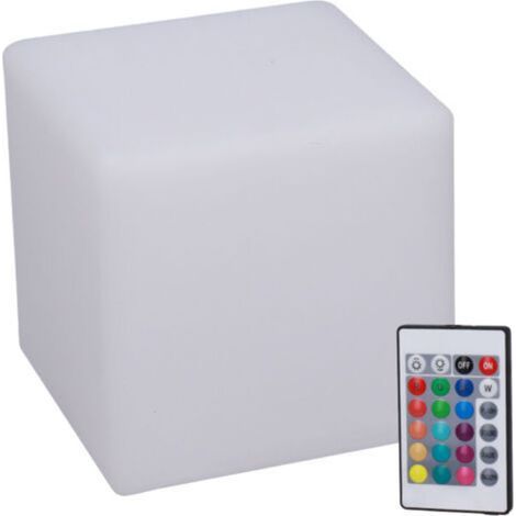 Lampe cube LED RGBW avec télécommande 16 couleurs réglables 4 modes d'éclairage Matériau PE durable Flux lumineux 360 lm