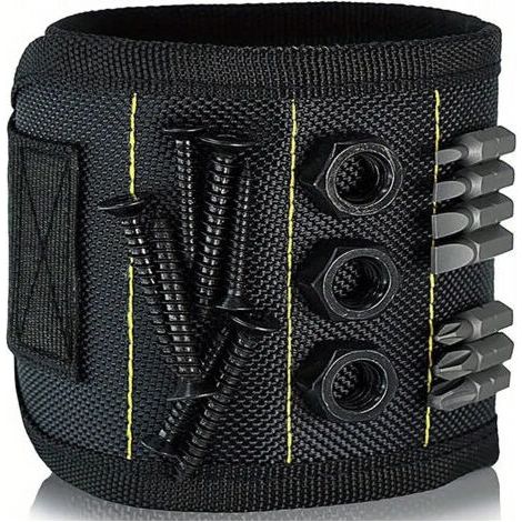 Magnetic Bracelet, Black, 3310cm, 1 Piece, Adhesive Back, Velcro, Hardware Tools, Screwdriver, Screwdriver, Magnetic Bracelet. (1/5)