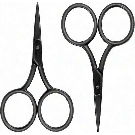 Ciseaux en acier inoxydable pour couture, école et bureau - Lames noires électrophorèse 9,5 cm pour travaux précis (1/5)