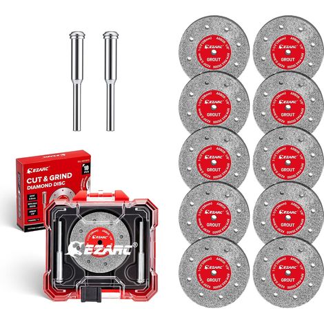 Disques De Coupe De 38 mm Pour Outils Rotatifs, Lot De 12, Avec BoîTe De Rangement Et 2 Mandrins, Pour Marbre, Verre, Porcelaine Et Plus Encore. (1/5)