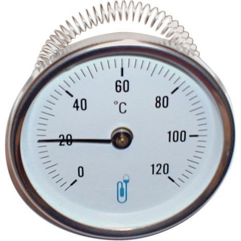 Thermomètre bimétallique à collier - cadran Ø80mm 0 à 120°C (1/3)