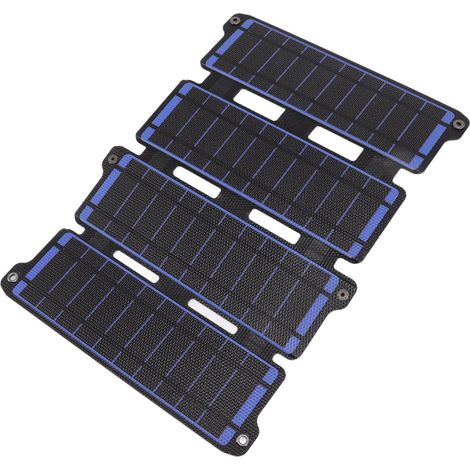 Panneau solaire pliable en silicium monocristallin, 2 ports USB, flexible ETFE, 14 W, 5 V, bleu (1/5)