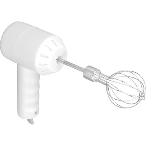 Batteur électrique à main sans fil rechargeable par USB, mousseur à lait électrique portable avec 2 bâtonnets mélangeurs pour la maison (blanc)