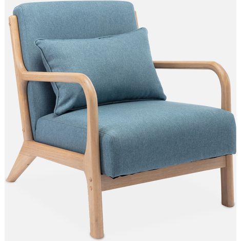 Sillón de diseño de madera y tela (1/5)