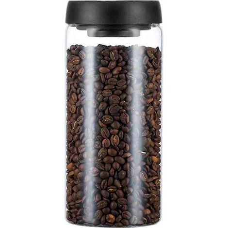 Pot de conservation sous vide en verre hermétique pour café en grains, céréales, bonbons, etc. (1800 ml) (1/5)