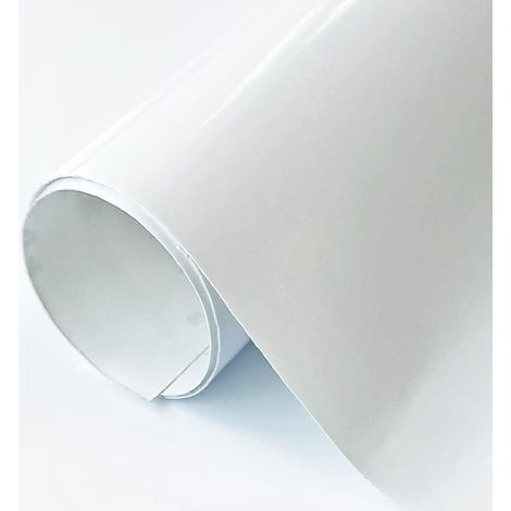 Vinyle adhésif décoratif blanc brillant de 60 x 300 cm pour meubles, cuisine, murs, fenêtres, travaux manuels (1/5)