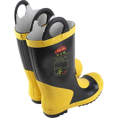 High-cut rescue boots with high heat resistance, non-slip soles, suitable for outdoor use, made of (Size 42) (1/5)