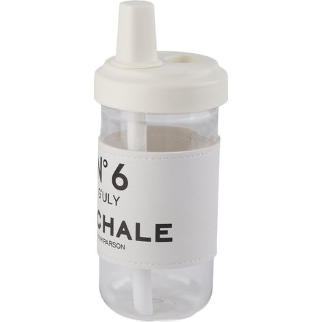 Gourde avec paille, tasse de voyage mignonne avec couvercle amovible, gobelet réutilisable en plastique, sûr et sain, résistant à la chaleur, housse N6, 500 ml (1/5)