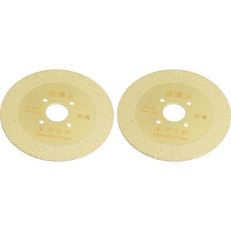 2 lames de scie diamantées céramiques de 100 mm pour meuleuse d'angle, pour la découpe de la porcelaine (100 x 15 mm / 3,9 x 0,6 pouce). (1/5)