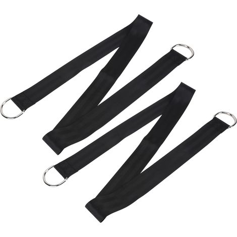 Sangle de balançoire multifonctionnelle, durable et en polyester haute résistance pour suspendre une balançoire en camping (2 sangles, 2 boucles) (1/5)