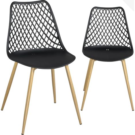 Lot 2 Chaises Modernes Scandinaves Pieds métal KIA (Blanc) (1/5)
