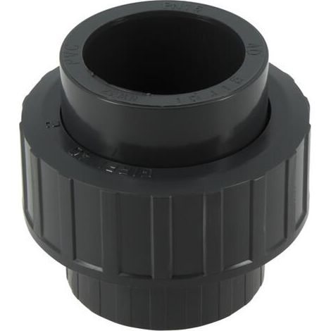 Raccord pression PVC Nicoll - Union 3 pièces Femelle Ø40 - Femelle 1"1/4 (33/42) à visser