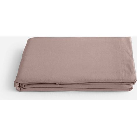 Drap plat en coton lavé - Palace - 240 x 300 cm - Rose - Livraison gratuite (1/2)