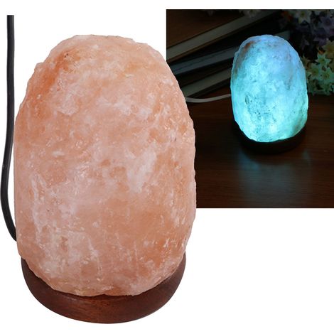 Lampe de sel de l'Himalaya LED multicolore à cristaux de sel, alimentation USB, éclairage naturel d'ambiance (1/5)