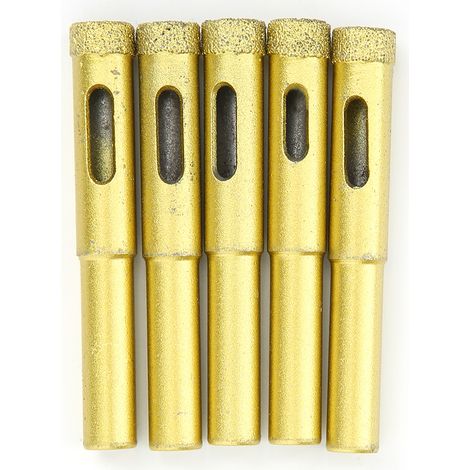 5 forets scie cloche diamant 10mm or pour granit céramique carrelage béton marbre perçage (1/5)