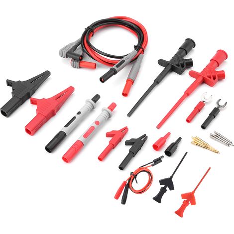 Lot de 24 Pointes de Test Multimètre P1300E, Sondes de Remplacement Multifonctions, Câbles de Mesure Électrique, Kit Accessoires de Diagnostic (1/5)