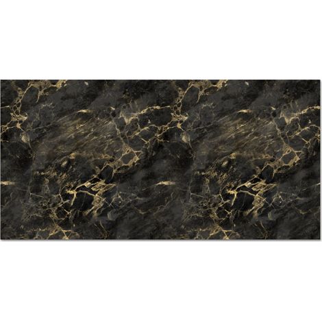 CRÉDENCE CUISINE Noir - Marbre - Or - Nerf 60x30 cm (1/5)