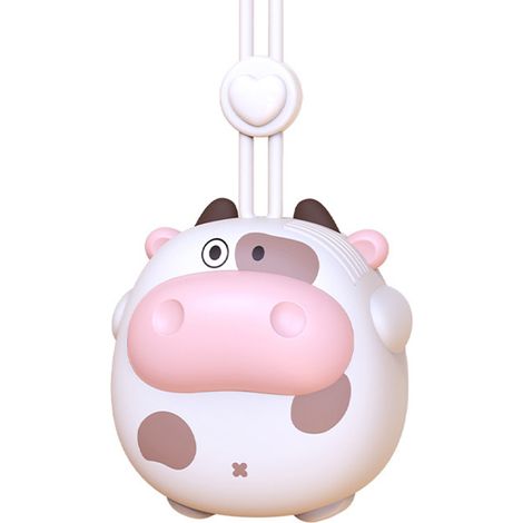 Ventilateur Portatif pour Cou Ortviai – Ventilateur Sans Pale Rechargeable USB, Blanc en Forme de Vache (1/5)