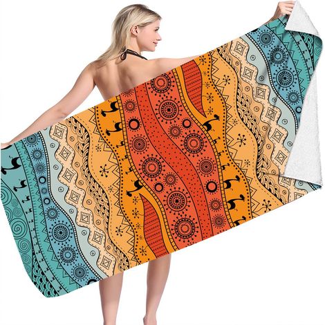 Filiyano-Serviette de plage anti-sable - Microfibre 70150cm Séchage rapide Légère (1/5)