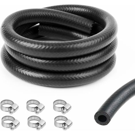 Kraftstoffleitung, 1 m Ø 8 mm Kraftstoffleitungssatz, mit 6 Schlauchschellen, Kraftstoffleitungssatz für Kleinmotoren/Motorräder/Autos (1/5)