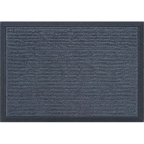 Tapis d'entrée polypropylène rayé, antidérapant, Gris (1/5)