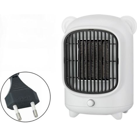 Space Heater, 500W Mini Electric Radiator Heater, 2 Modes Bathroom Fan Heater, Overheat and Tilt Protection for Bedroom, Home Office (White)
