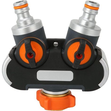 Separateur De Tuyau A 2 Voies - Robinet D'Arrosage Avec Vanne Marche Arret - Pour Jardin Balcon Lavage Voiture - 1 Piece (1/5)